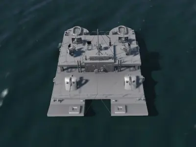 WW2 GERMAN FLAK BARGE 3D model