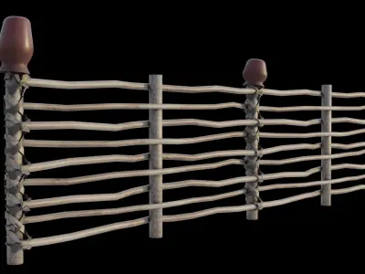 wicker fence 3D model
