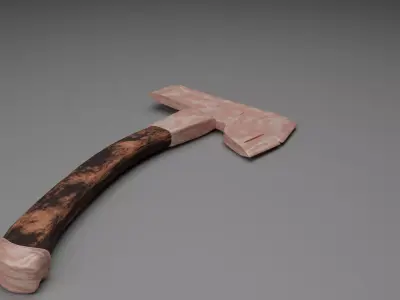 Rusted Axe LOW POLY GAME READY Low-poly 3D model