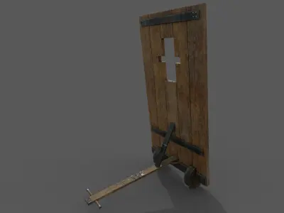 Medieval Mantlet 3D model Low-poly 3D model