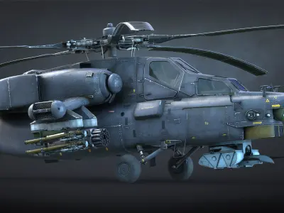 Mi-28N Havoc Attack Helicopter Game Ready Low-poly 3D model