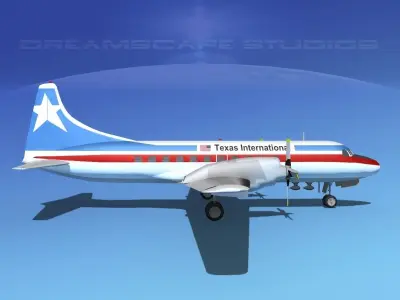 Convair CV-580 Texas Intl 3D model