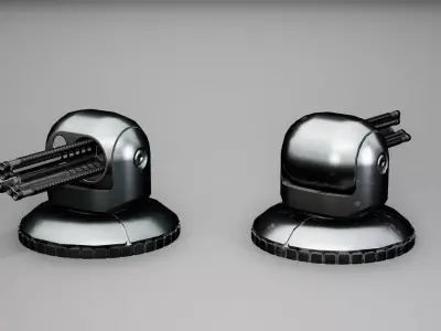 Modular turret Low-poly 3D model