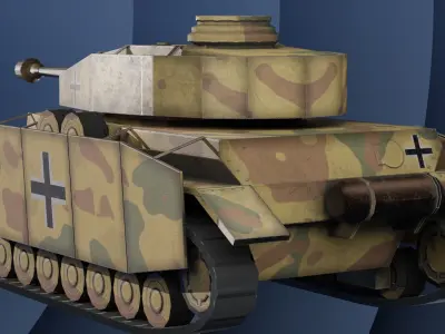 Panzer 4 - PzKpfw IV - WW2 Tank Low poly 3D model Low-poly 3D model