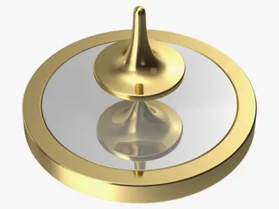 ForeverSpin Gold Spinning Top with Base 3D model