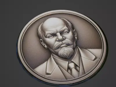 Vladimir Ilyic Lenin Medallion 3D print model