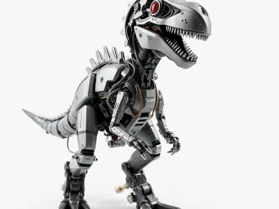 Robotic Dinosaur Model Pack with PBR Textures Low-poly 3D model