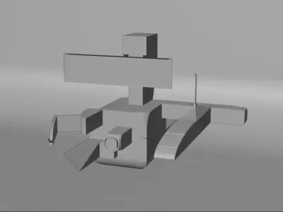 sci-fi spacecraft Low-poly 3D model