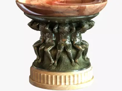 gustav gurschner tafelaufsatz - marble vase wih angels 3D model