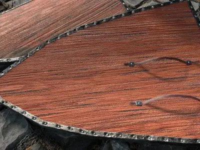 Medieval round shield with coat of arms 7 Low-poly 3D model