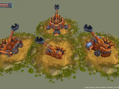 Siege Weapons Pack Low Poly - LITE Low-poly 3D model