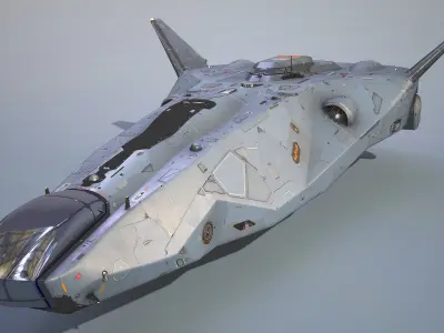 Low-poly Sci-fi Corvette Low-poly 3D model