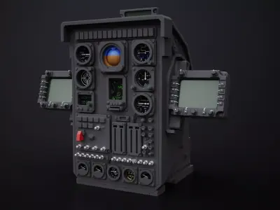 AH-MH-6J Little Bird Front Instrument Panel 3D Print Scale 1-8 3D print model