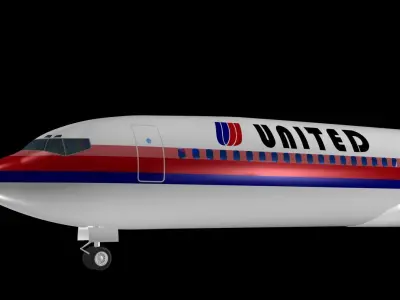United Airlines 727 - 200 3D model