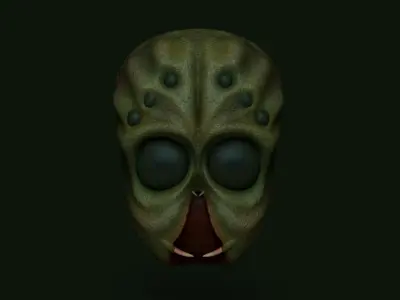 Allien Insectoid Mask - Terror Halloween Low-poly 3D model
