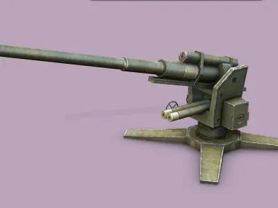 Flak C127D  36 3D models military gun Low-poly 3D model
