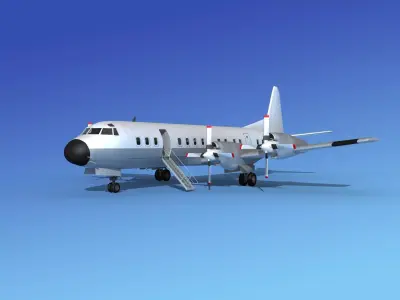 Lockheed L-188 Electra HP Unmarked 1 3D model