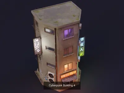 Cyberpunk Buildings 3D Model Pack buy