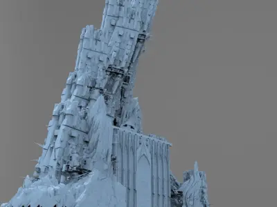 Ancient Stone Tower rock formation 4 3D model