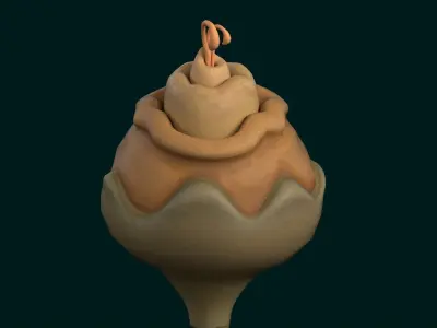 Stylized Alien Pumpkin Low-poly 3D model