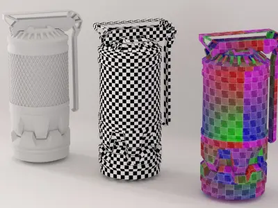 Sci Fi Stun Grenade Flashbang Low Poly 3D Model Low-poly 3D model