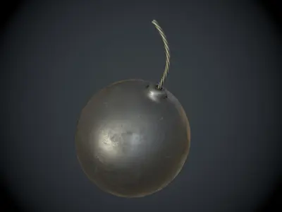 Black Cartoon Bomb 3D model