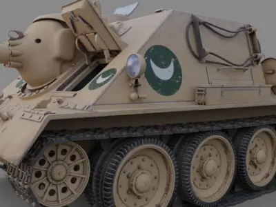 Pack SU 100 tank destroyer 3 versions Egypt Russian Free 3D model