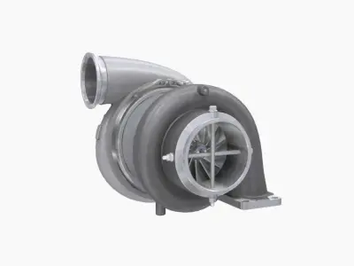 Garrett GTX4720R 88mm turbocharger Low-poly 3D model
