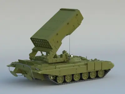 TOS-1 Multiple Rocket Launcher 3D model