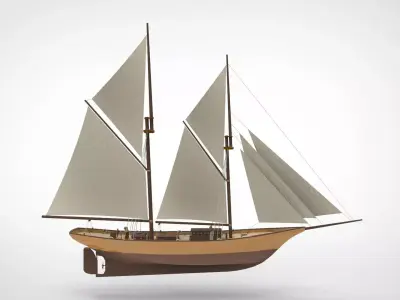 Historical sailing pinishi 3D model