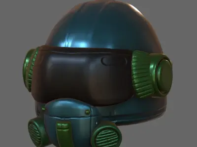 Helmet scifi military futuristic technology fantasy Low-poly 3D model
