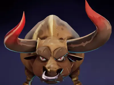 Stylized Bull Low-poly 3D model