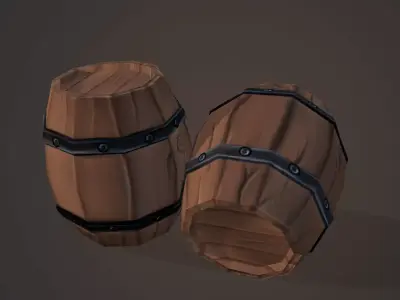 Keg barrel Low-poly 3D model
