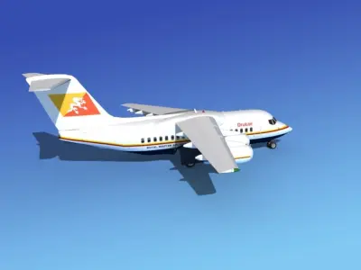BAe 146-100 Royal Bhutan Drukair 3D model