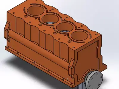 4L engine motor 3D model