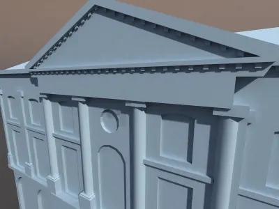 Building Low Poly Facade 74 Low-poly 3D model