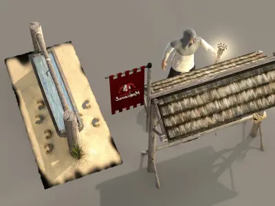 medieval kingdom message board scene 3D model