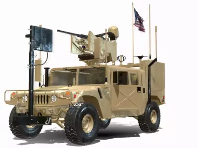 HUMVEE 4X4 XM153 Low-poly 3D model
