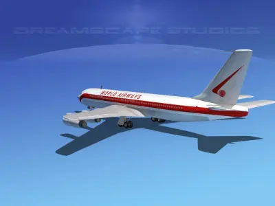 Boeing 707 World Airways 3D model