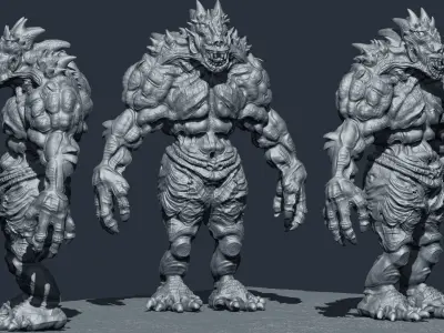  20 3D models of characters and creatures Low-poly 3D model