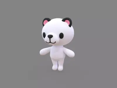 Little animal cute - Panda cute - Character010 Low-poly 3D model