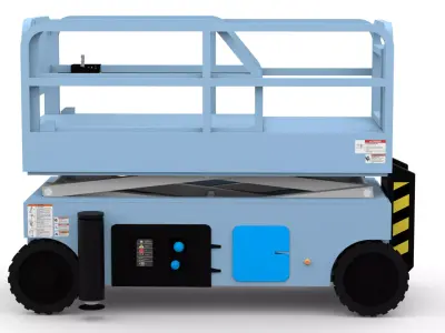 Rigged Scissor Lift Aerial Work Platform - Low Poly Low-poly 3D model
