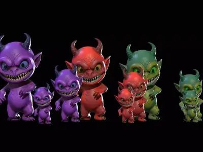 ChibiDemon2Pack1 Low-poly 3D model