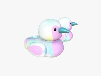 Slippers J10 Colored Bird - Costume Character Design Low-poly 3D model