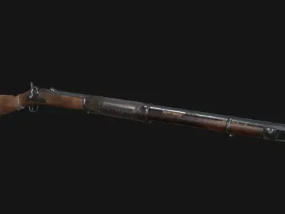 Gun Rifle Low Poly Game Ready Low-poly 3D model