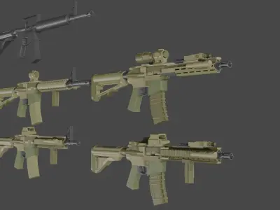 M4a1 rifle Low-poly 3D model