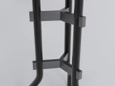 Simple Steel Round Table Free low-poly 3D model