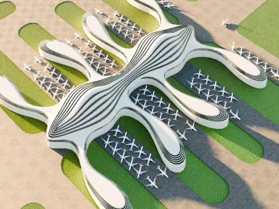 3D Model of a Modern Airport Low-poly 3D model