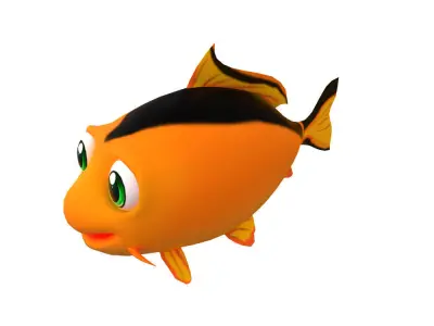 Common Carp Fish Cartoon Animated Low-poly 3D model
