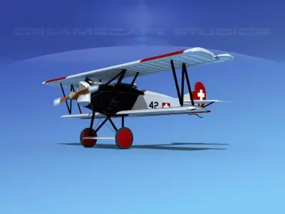 Fokker D-VII V16 Swiss 3D model